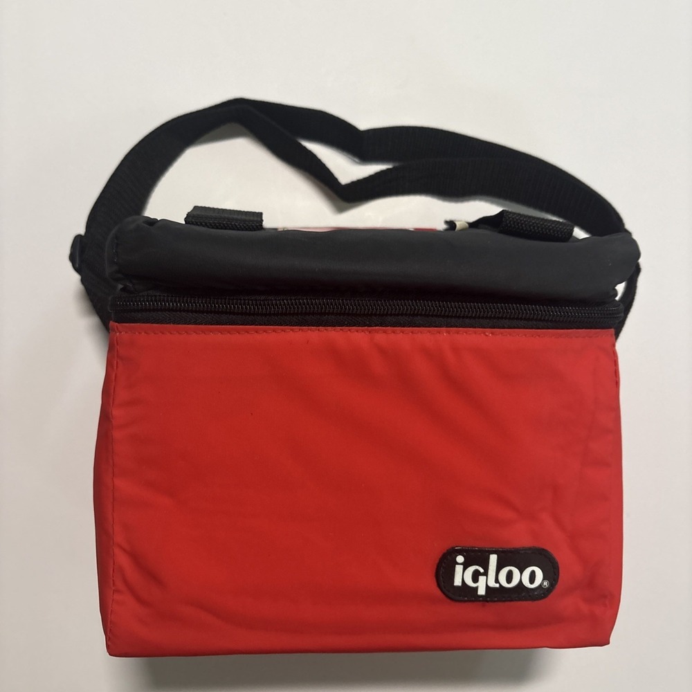 Vintage Amoco Gas Station Promo Igloo Playmate Cooler Bag 6 Pack Lunch Insulated